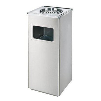 Stainless Steel Garbage/Litter Bins With Ash Tray - Premium Trash Cans & Wastebaskets from HYC Design - Just $63.99! Shop now at HYC Design & Hotel Supply