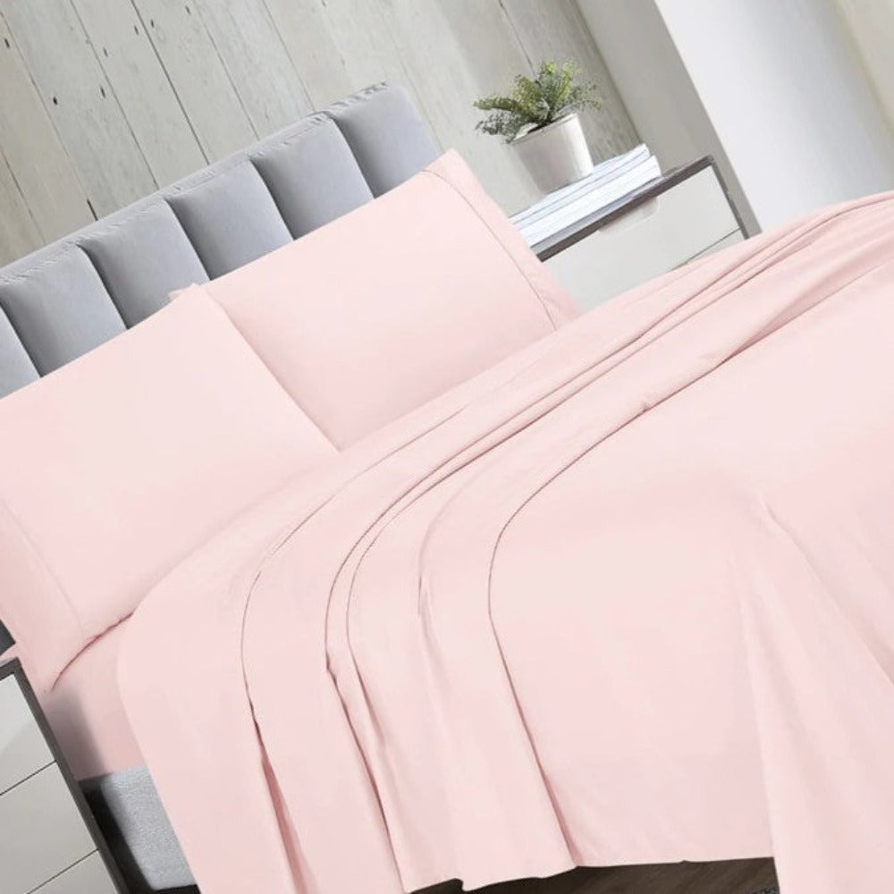 6 Pieces Bed Sheet Set - Blush