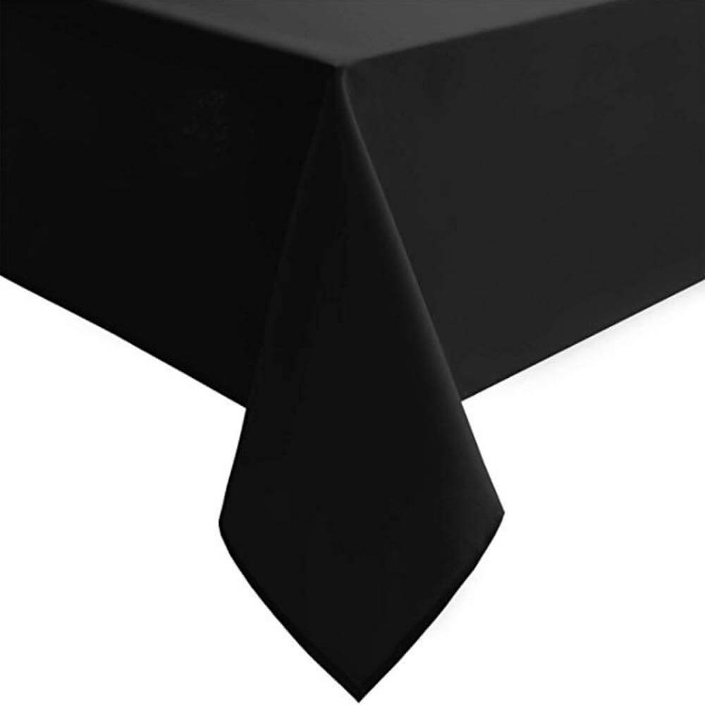 Satin Spun Polyester Black Tablecloth-Tablecloths-