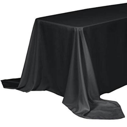 Satin Spun Polyester Black Tablecloth