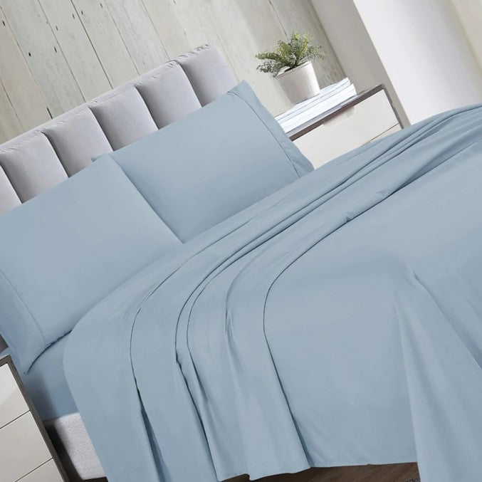 4 Pieces Bed Sheet Set - Blue Fob