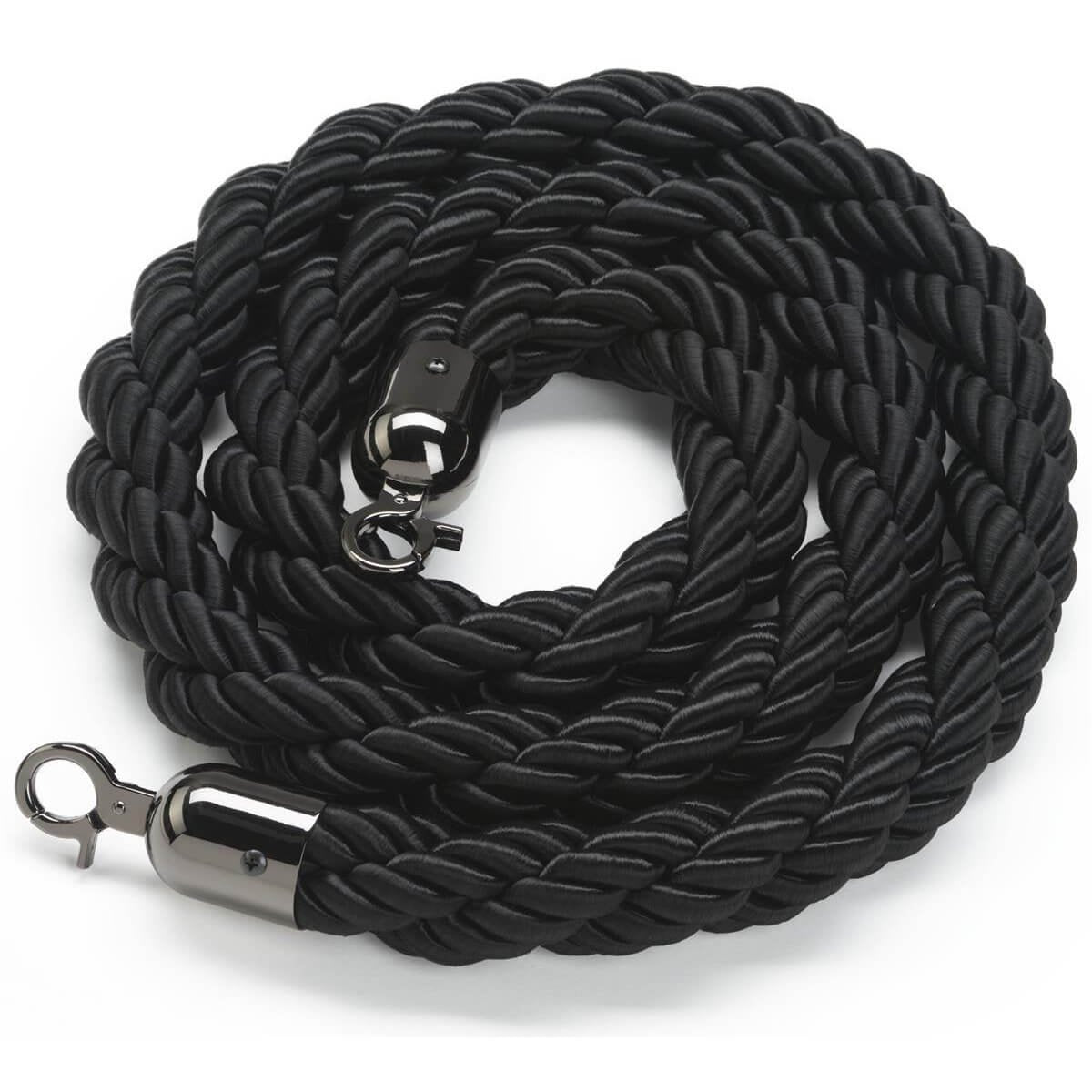 Heavy Duty Polished Stainless Braided Rope - Black