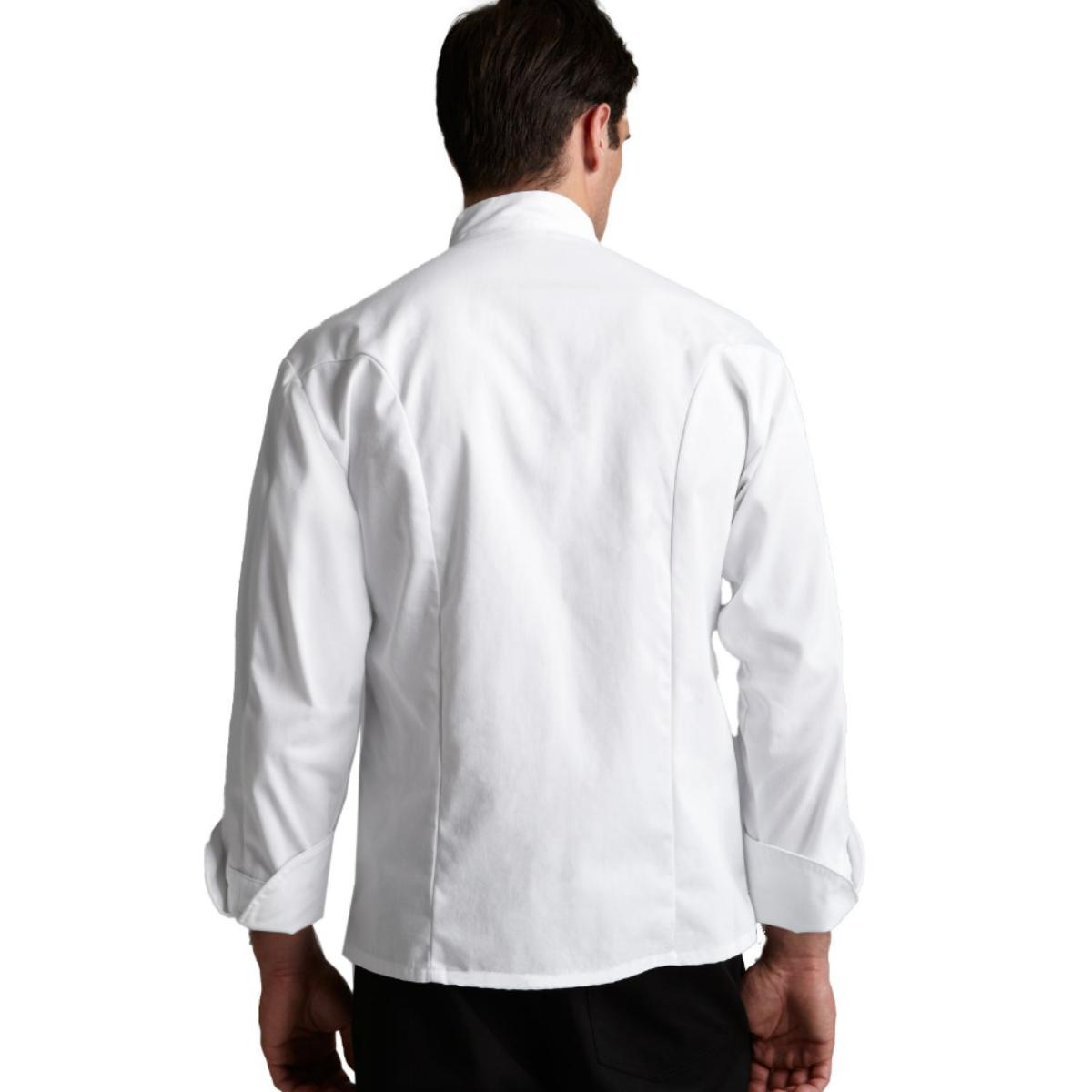 White Cook Coat w/ Optional Embroidered Logo-- back