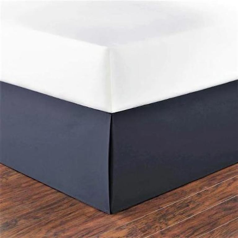 Bed Skirt with Closed Pleat - Navy Blue