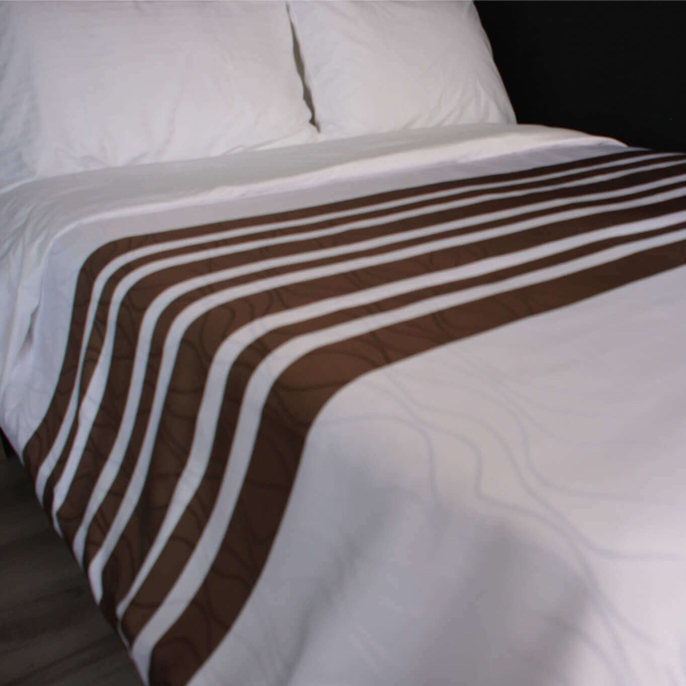 Wave with Integrated Brown Decorative Top Sheet-Bed Sheets-