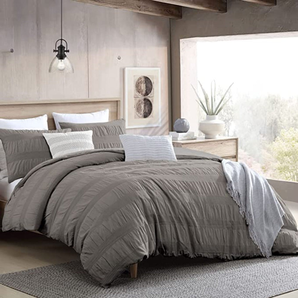 Soft and Breathable Moselle Cotton Duvet Set - Dark Grey