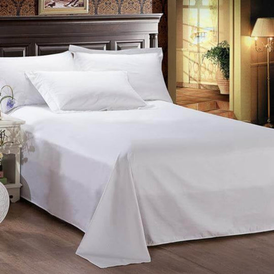 Hotel Flat Bed Sheets (200 Thread Count, 60% Cotton / 40% Polyester) - Premium Bed Sheets from HYC Design - Just $17.99! Shop now at HYC Design & Hotel Supply