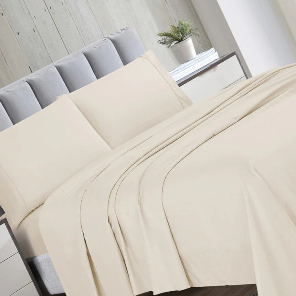 6 Pieces Bed Sheet Set - Ivory