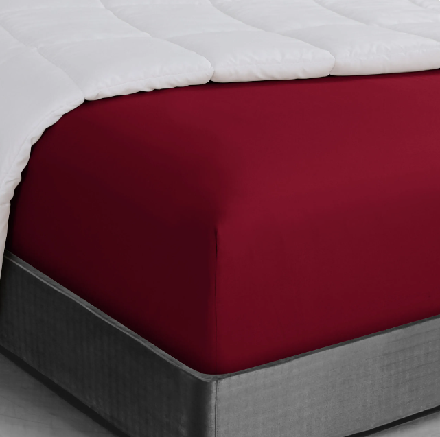 Solid Color Premium Fitted Sheet - 90gsm Microfiber Burgundy