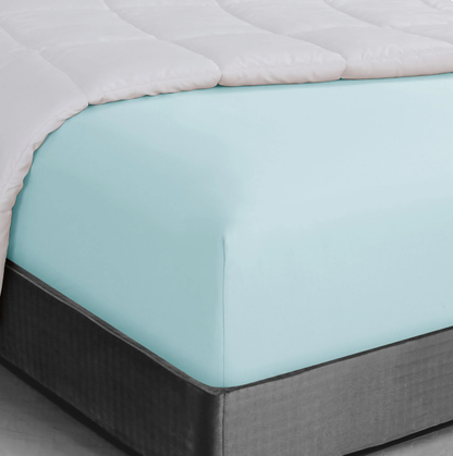 Solid Color Premium Fitted Sheet - 90gsm Microfiber Aqua