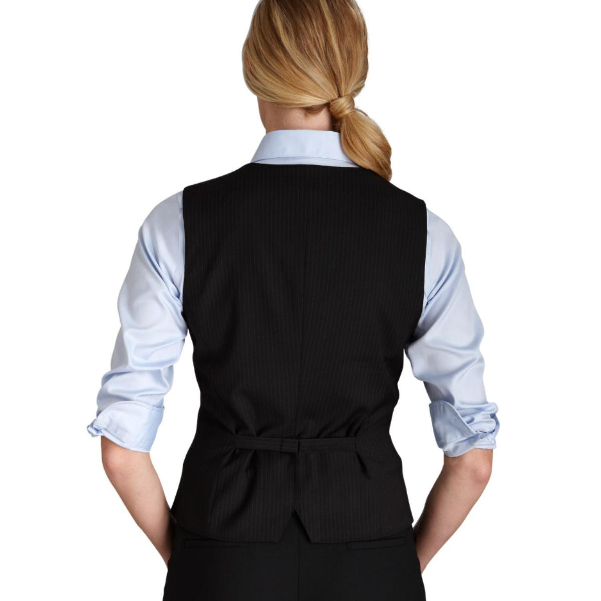 Navy V-neck Vest w/ Adjustable Back Belt-- back