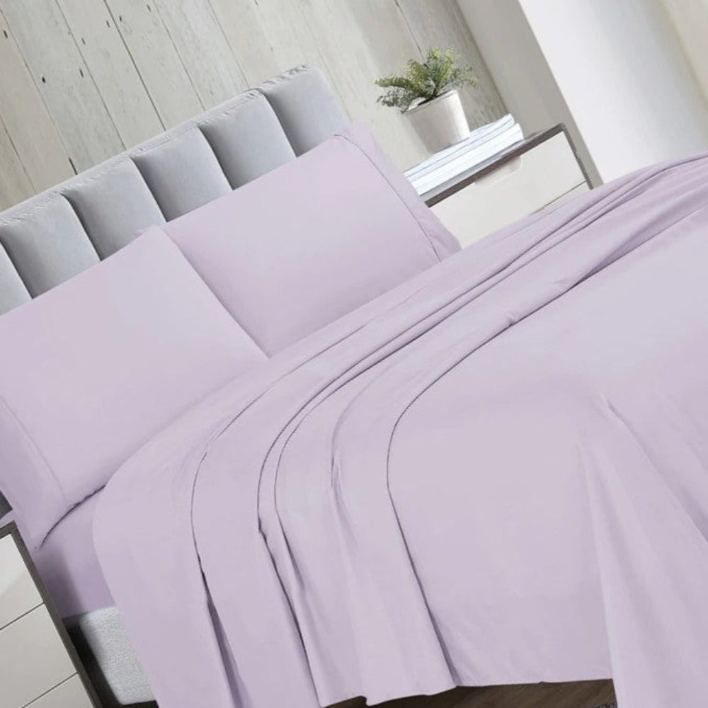 6 Pieces Bed Sheet Set - Lavender