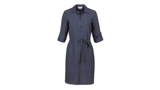 Navy Tailored 3/4 Sleeve Dress