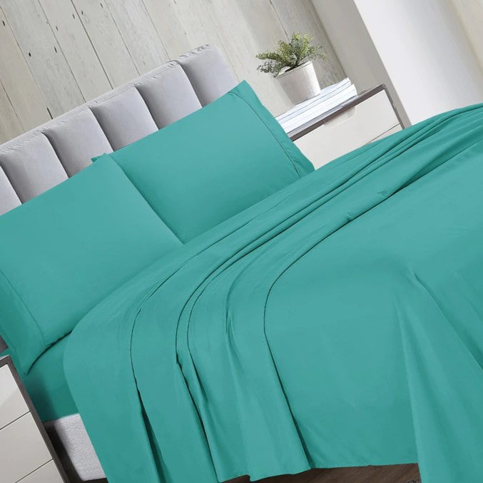 6 Pieces Bed Sheet Set - Medium Teal