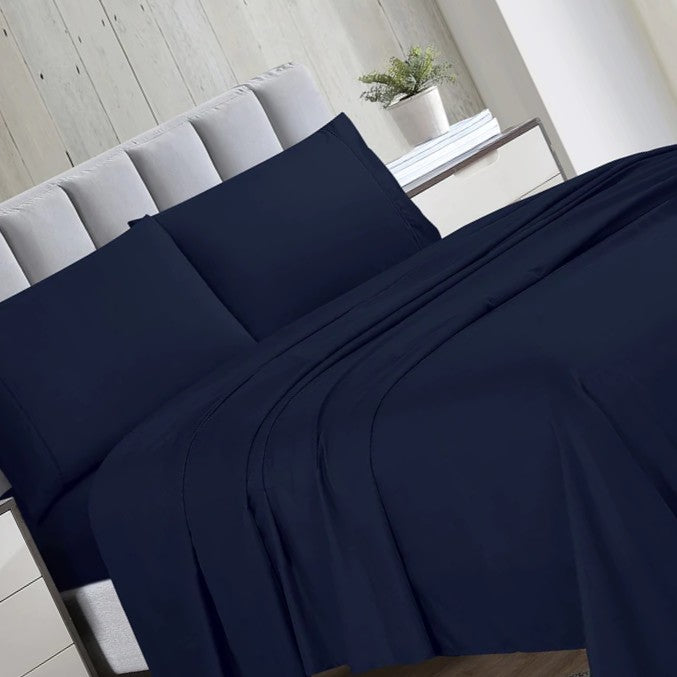 4 Pieces Bed Sheet Set - Navy