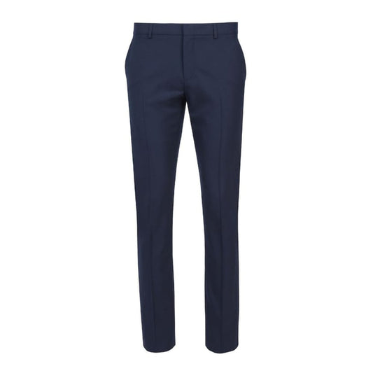 Straight Navy Dress Pants w/ Two Front Pockets-- front