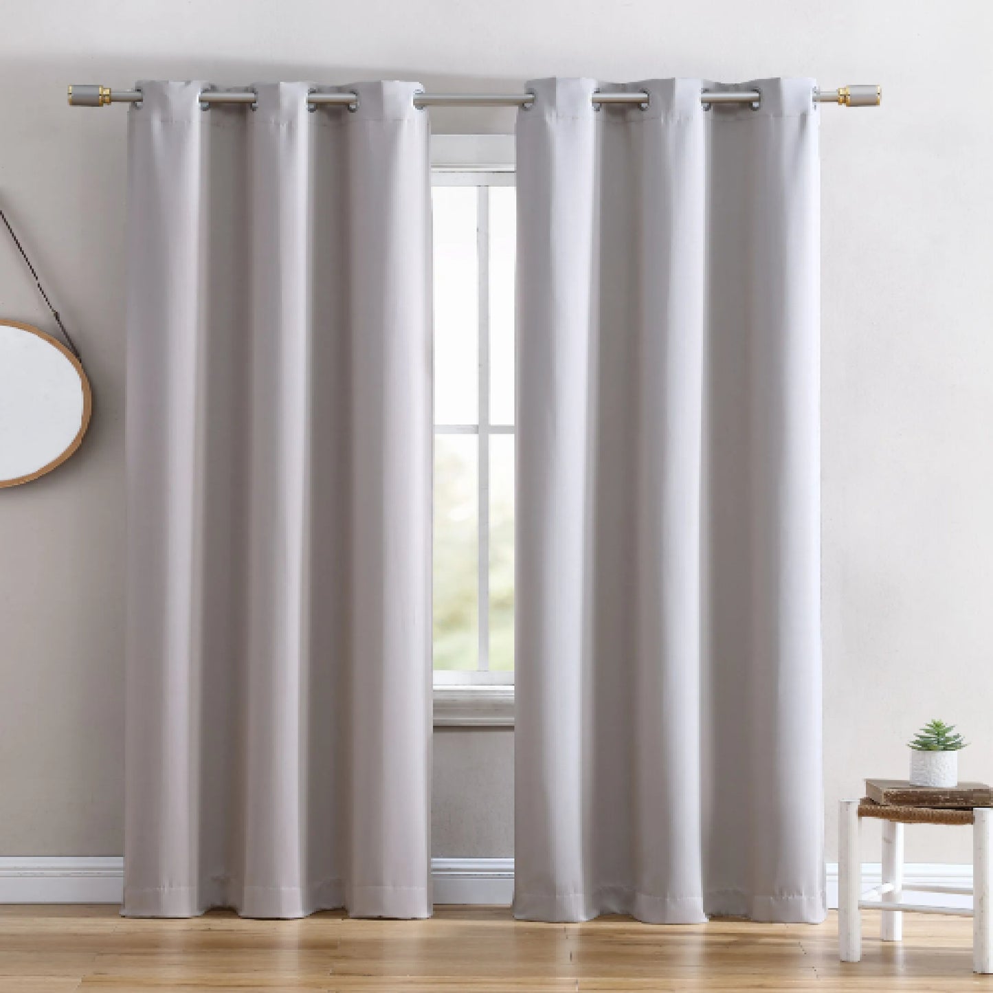 Ring Top Solid Blackout Thermal Grommet Single Curtain Panel White