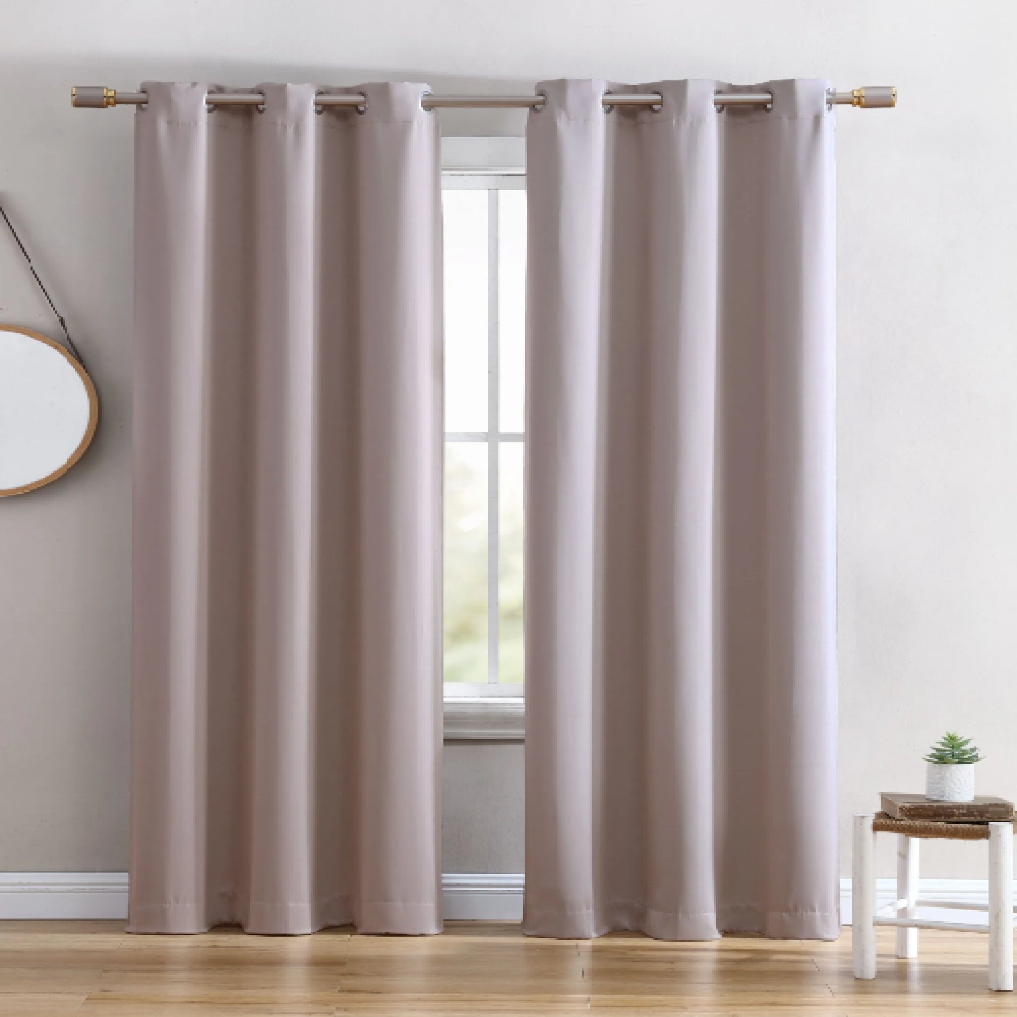 Ring Top Solid Blackout Thermal Grommet Single Curtain Panel Lilac