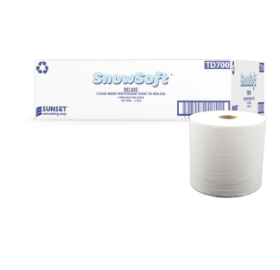 Snowsoft White Paper Towel Rolls - 2 ply (6 rolls/case)