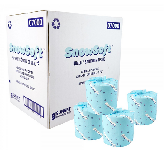 Snow Soft Bathroom Tissue 2Ply (48 rolls /case) 420 Sheets per Roll