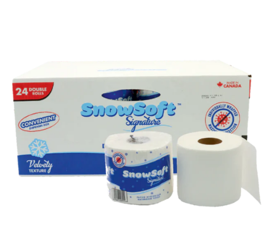 Snow Soft Signature Toilet Paper 2 Ply (24 Rolls /Case) 600 Sheets per Roll