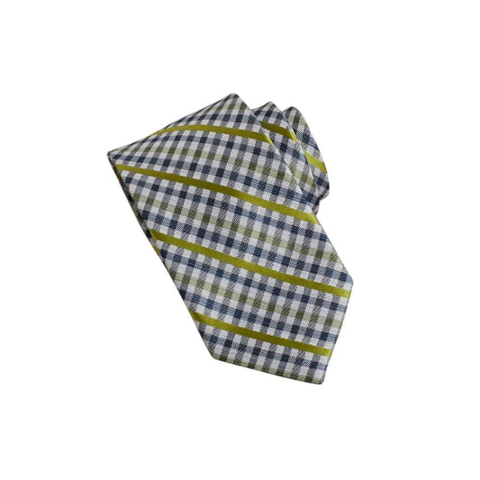 Green and Mustard Checkered Tie