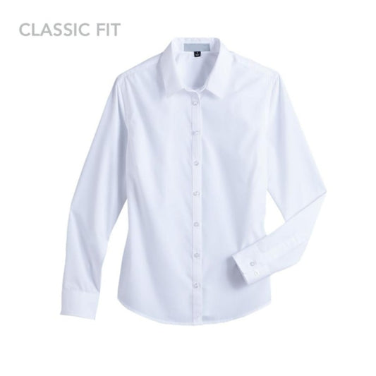 Tailored White Blouse w/ Adjustable Cuffs--