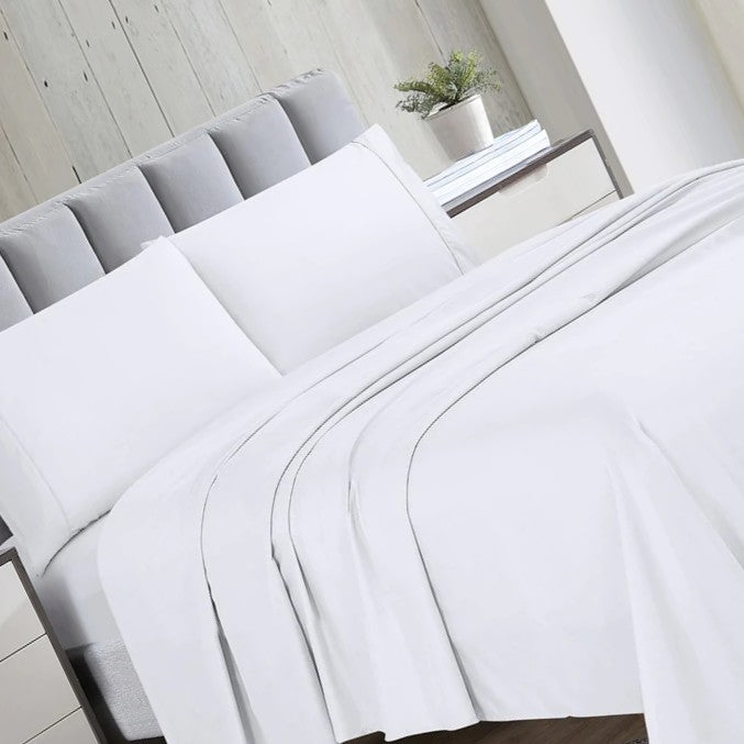 6 Pieces Bed Sheet Set - White