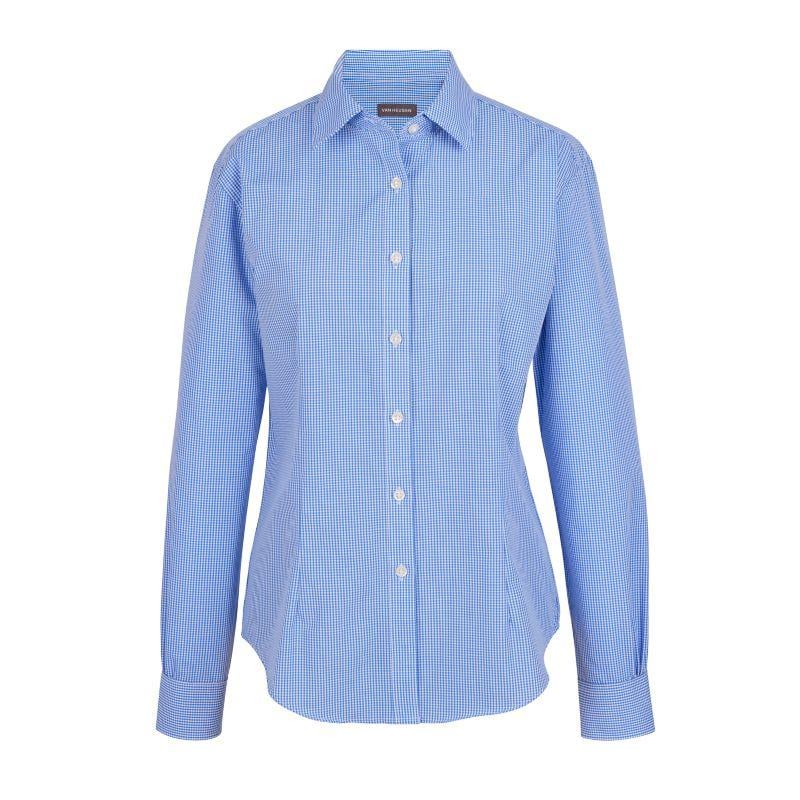Female Blue Tailored Gingham Check Blouse / Shirt