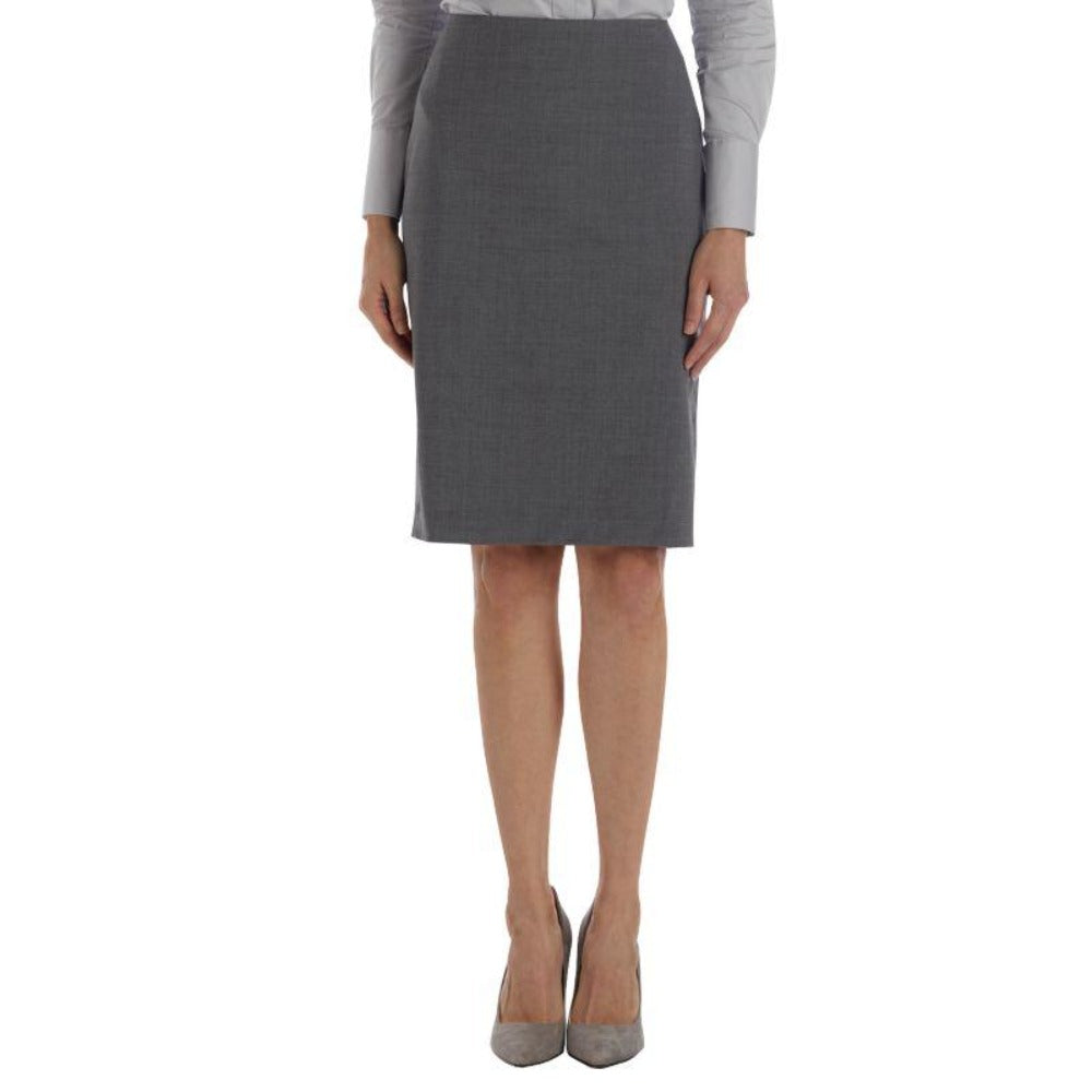 front view 24" Charcoal Grey Skirt w/ Back Kick Pleats--