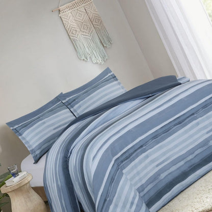 3 Pieces Printed Duvet Cover Set - Water Stripe